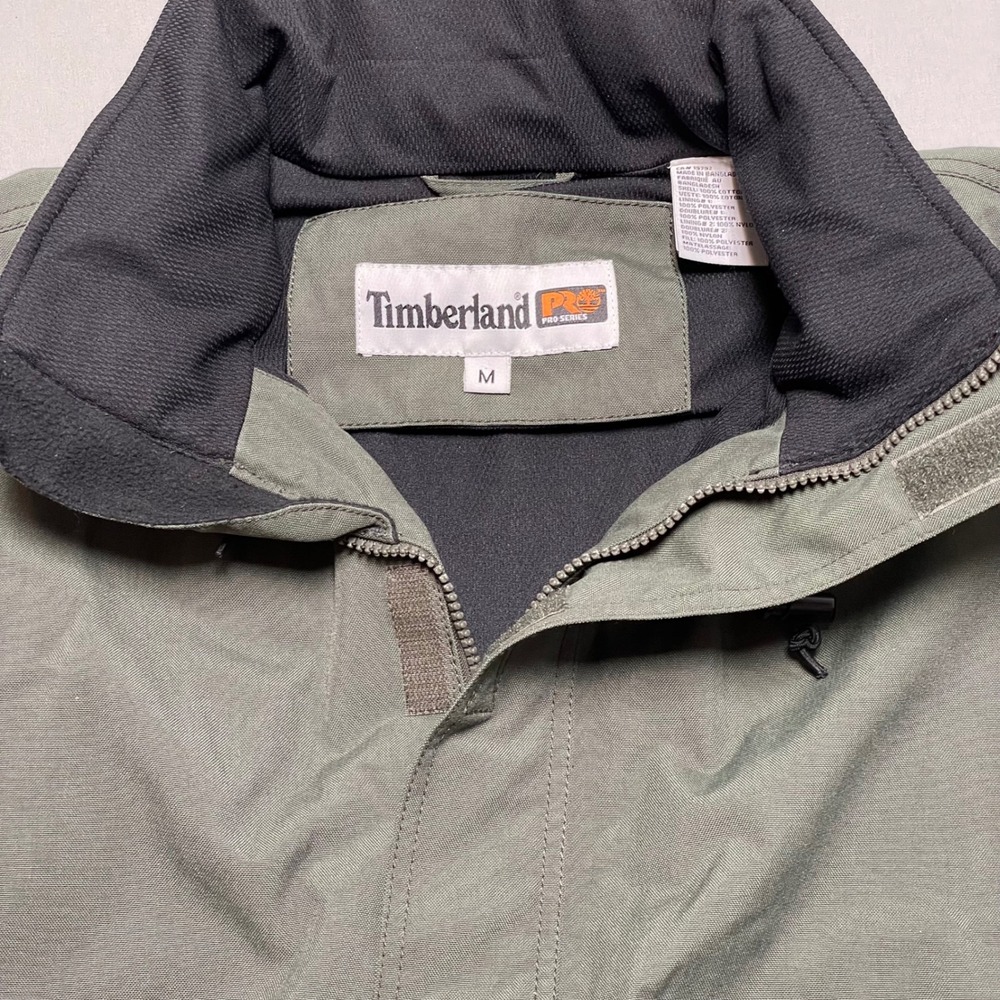 Timberland Pro Series Mens Green Canvas Work Jacket Size M Chore Utility Outdoor - Picture 2 of 10